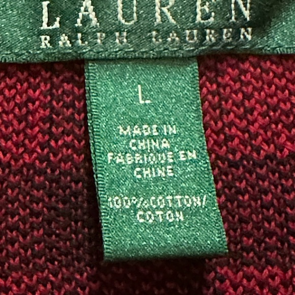 Ralph Lauren Windowpane Red/Black Full Zip Sweater SZ LGE - Picture 6 of 8